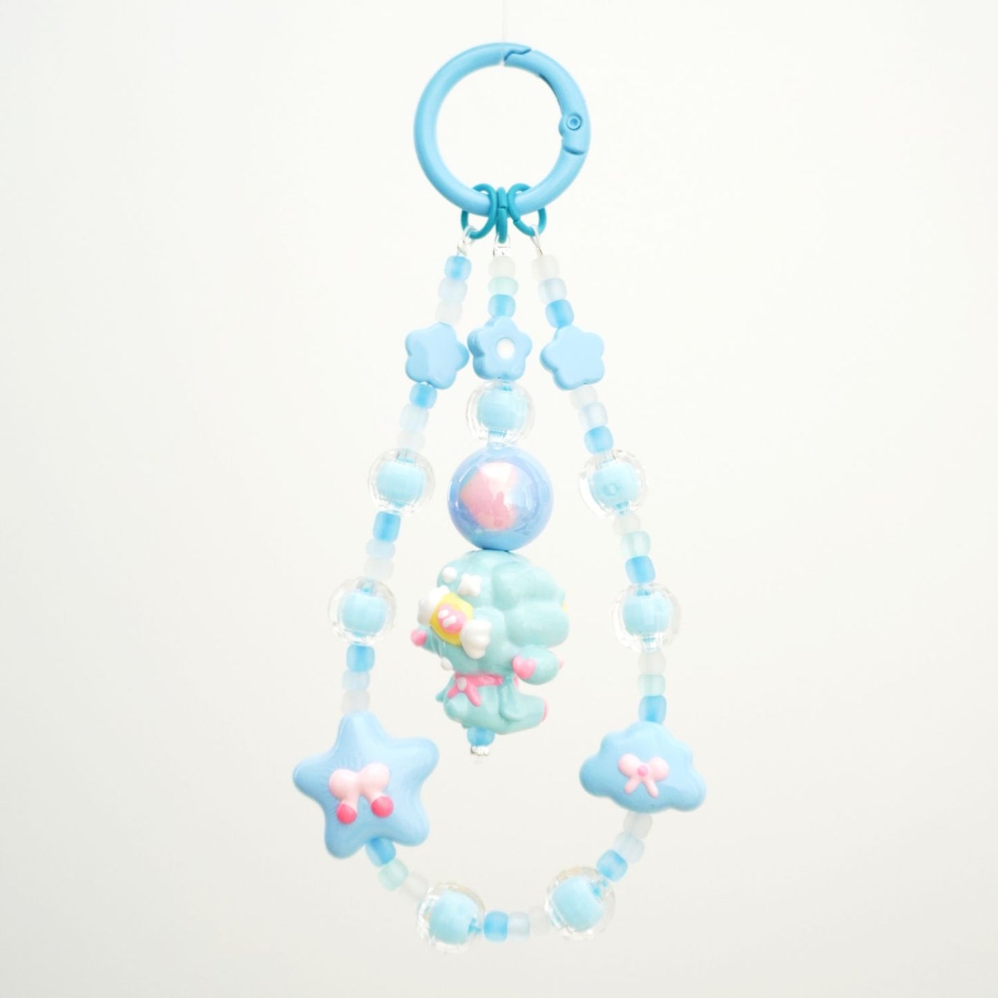 Sleeping Sheep Blue Beaded Charm