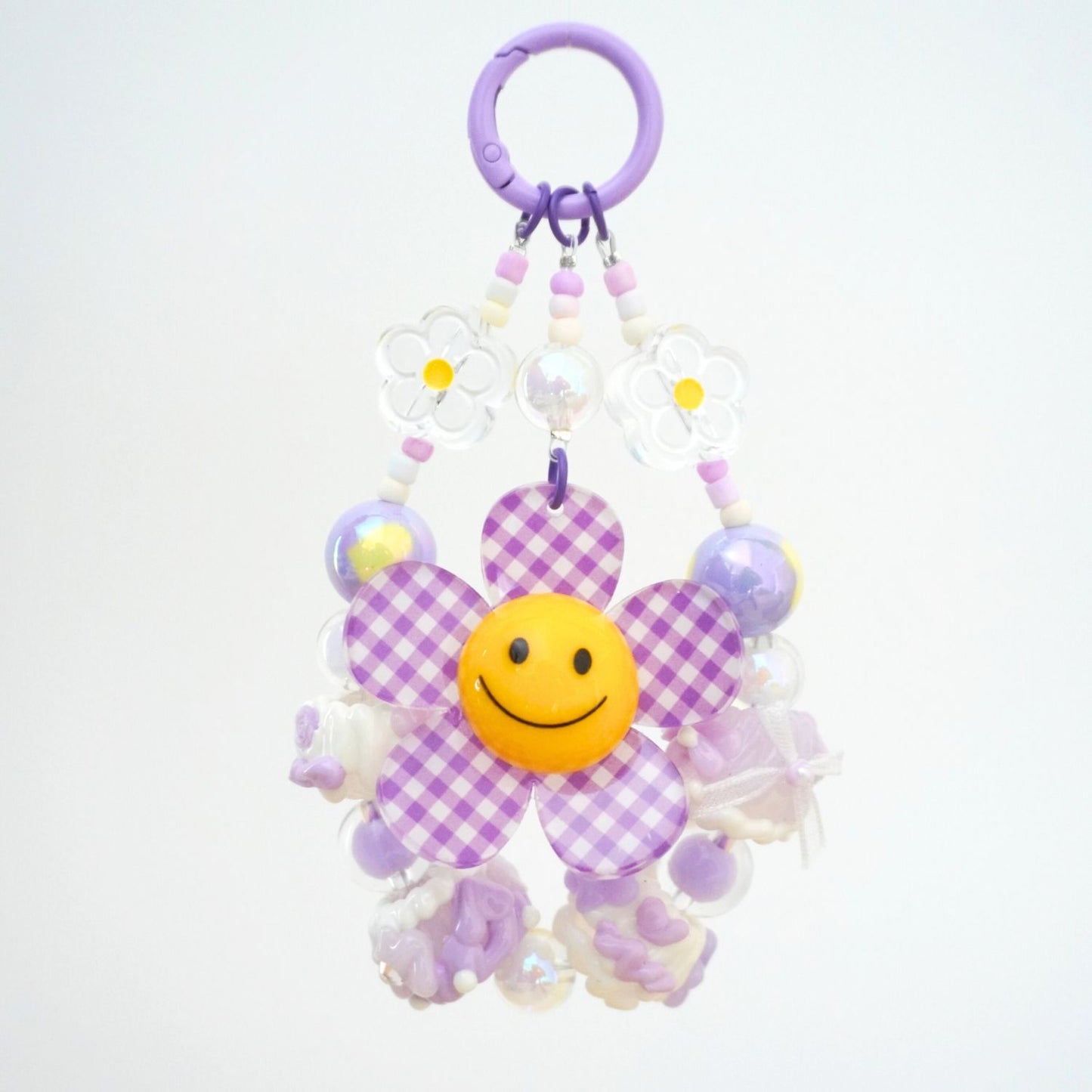 Lilac Romantic Checkerbloom Beaded Charm
