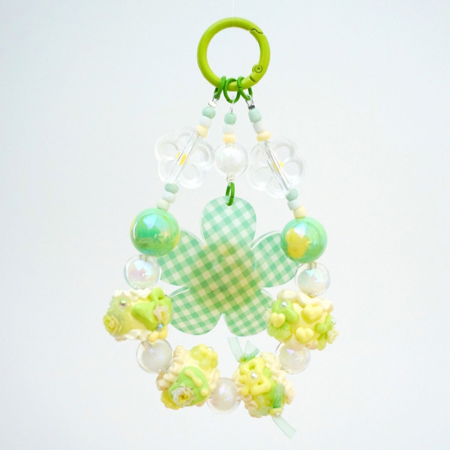 Green Cutie Checkerbloom Beaded Charm