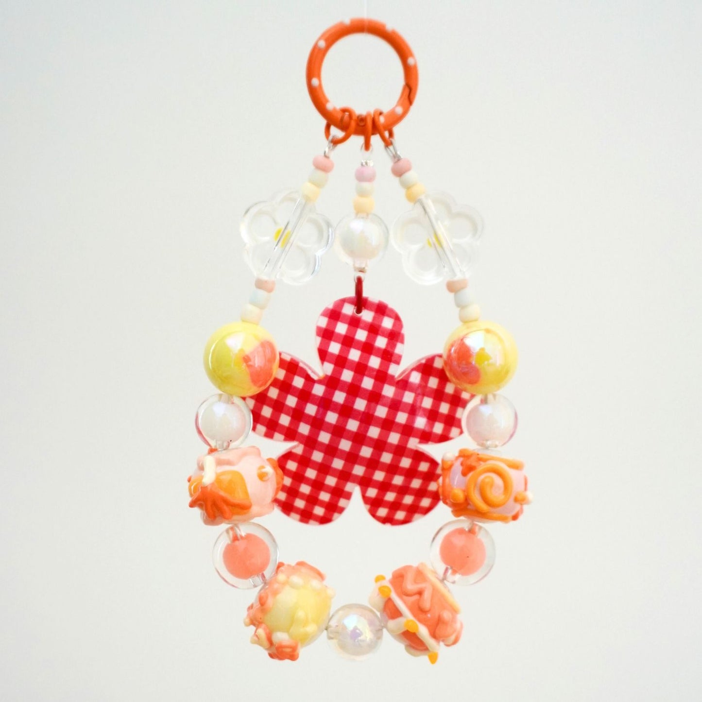 Juicy Red Checkerbloom Beaded Charm