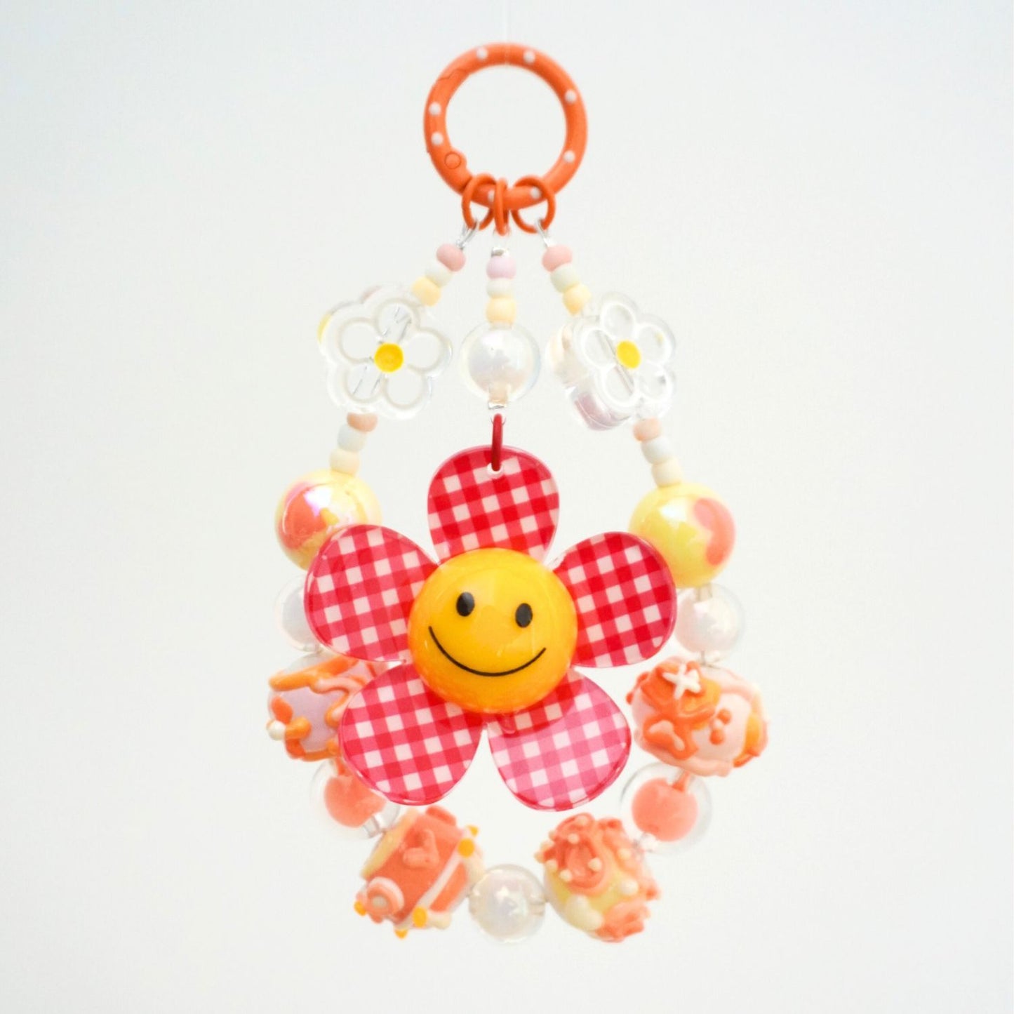 Juicy Red Checkerbloom Beaded Charm