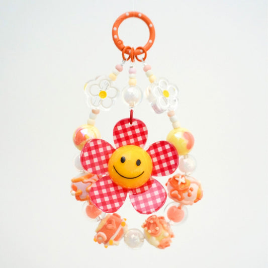 Juicy Red Checkerbloom Beaded Charm