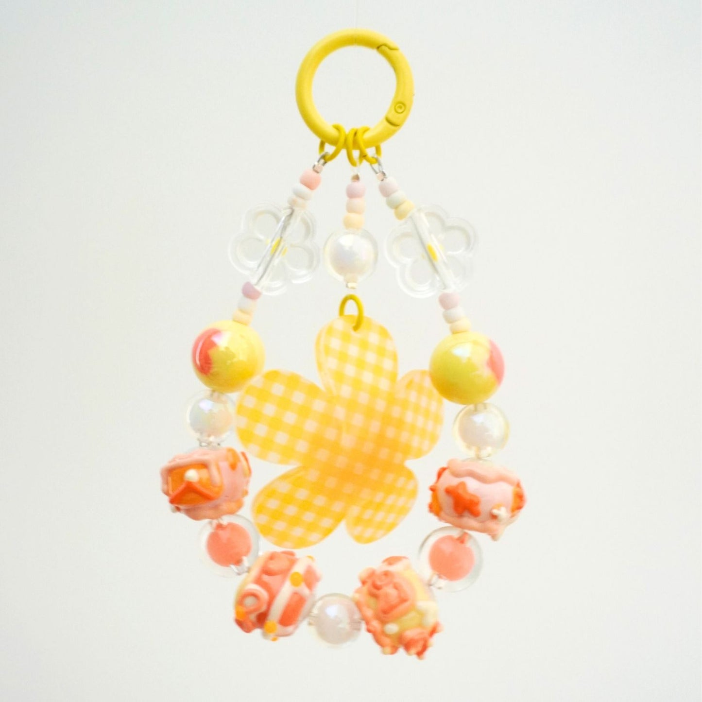 Yellow Crush Checkerbloom Beaded Charm