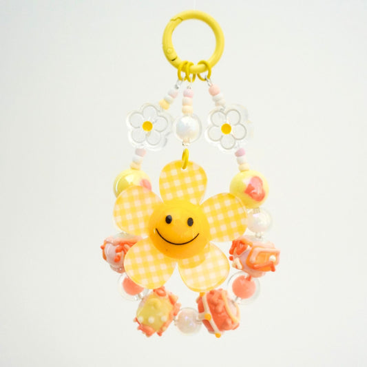 Yellow Crush Checkerbloom Beaded Charm