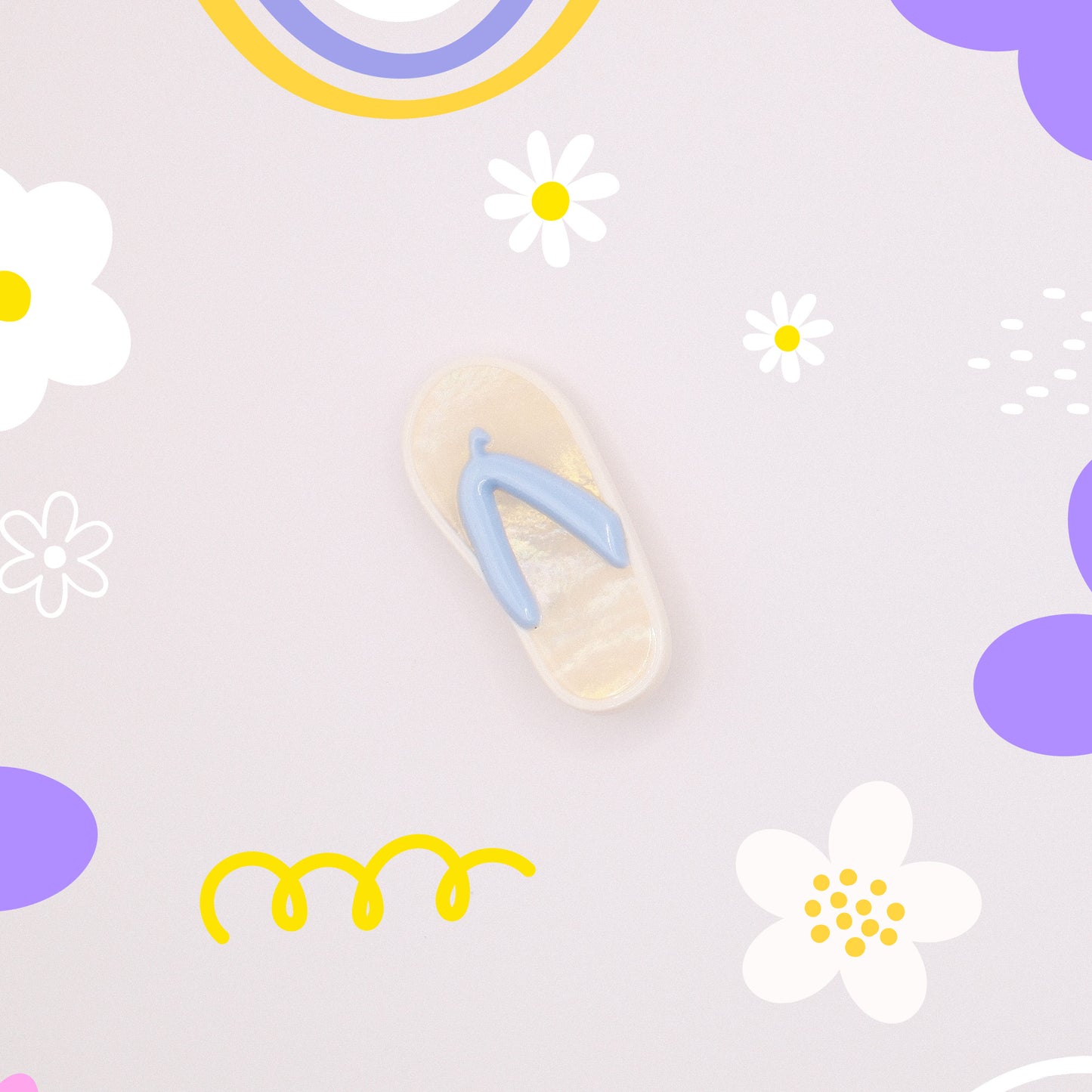 White Flip Flop Hair Clip